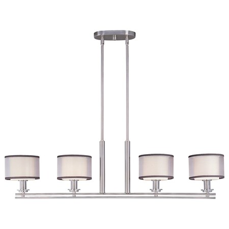 Maxim Four Light Satin Nickel Satin White Glass Island Light 23039SWSN